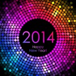 Vector - Happy New Year 2014 - colorful disco lights background